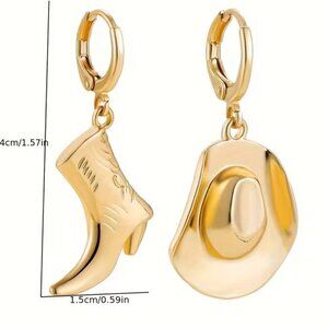 Cowboy Hat and Western Boots Mismatched Earrings Z140